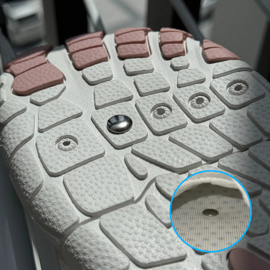 Built-in copper grounding plug in the sole