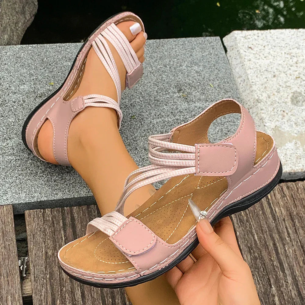 Comfort Step™ Open-Toe Orthopedic Sandal — Pink